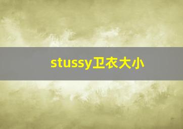 stussy卫衣大小