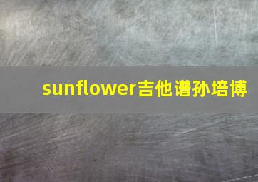 sunflower吉他谱孙培博