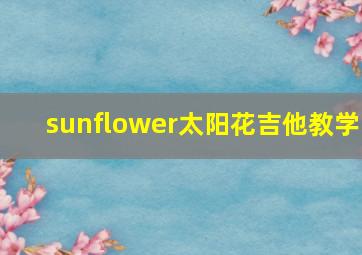 sunflower太阳花吉他教学