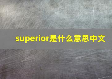 superior是什么意思中文