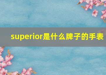 superior是什么牌子的手表