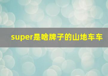 super是啥牌子的山地车车