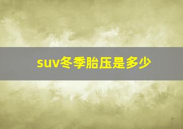 suv冬季胎压是多少