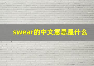 swear的中文意思是什么