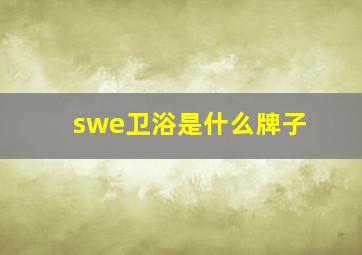 swe卫浴是什么牌子