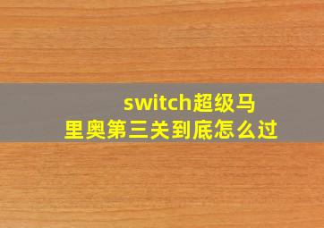 switch超级马里奥第三关到底怎么过