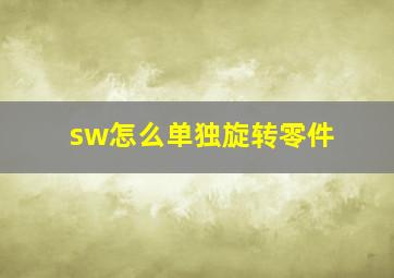 sw怎么单独旋转零件