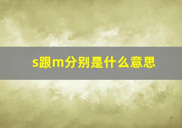 s跟m分别是什么意思