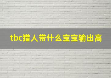 tbc猎人带什么宝宝输出高