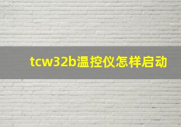 tcw32b温控仪怎样启动