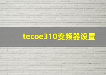 tecoe310变频器设置