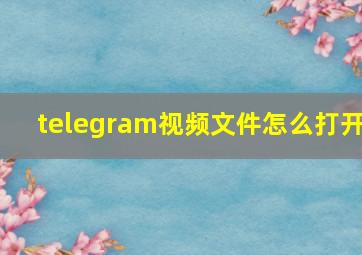 telegram视频文件怎么打开