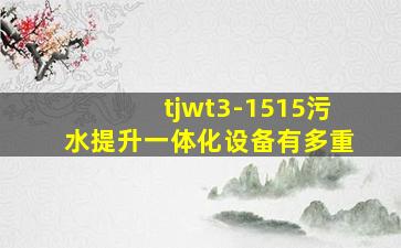 tjwt3-1515污水提升一体化设备有多重