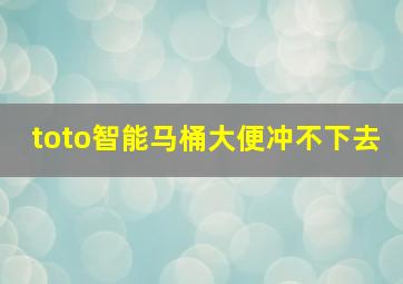 toto智能马桶大便冲不下去