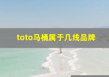 toto马桶属于几线品牌