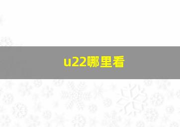 u22哪里看