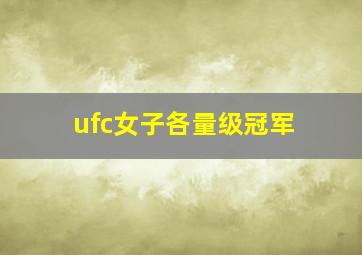 ufc女子各量级冠军