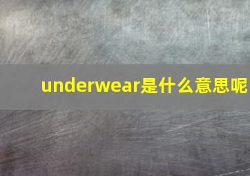 underwear是什么意思呢