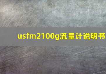 usfm2100g流量计说明书