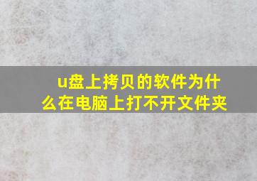 u盘上拷贝的软件为什么在电脑上打不开文件夹