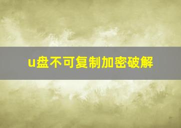 u盘不可复制加密破解