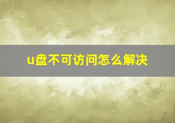 u盘不可访问怎么解决