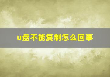 u盘不能复制怎么回事