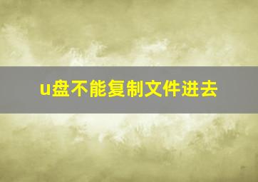 u盘不能复制文件进去