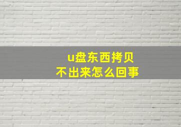 u盘东西拷贝不出来怎么回事