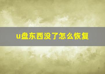 u盘东西没了怎么恢复