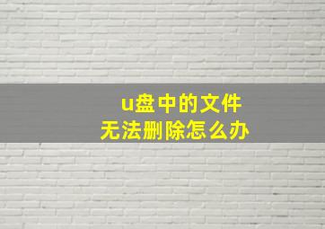 u盘中的文件无法删除怎么办