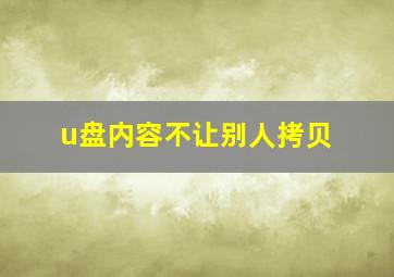 u盘内容不让别人拷贝