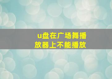 u盘在广场舞播放器上不能播放