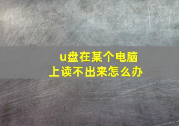 u盘在某个电脑上读不出来怎么办