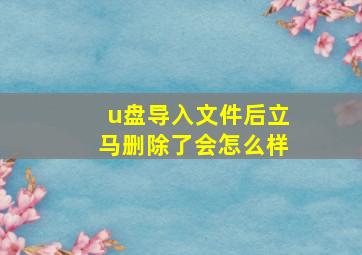 u盘导入文件后立马删除了会怎么样