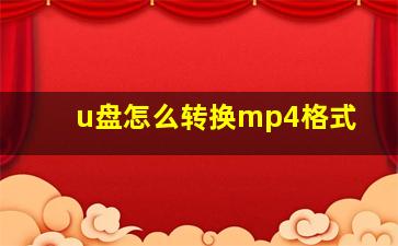 u盘怎么转换mp4格式