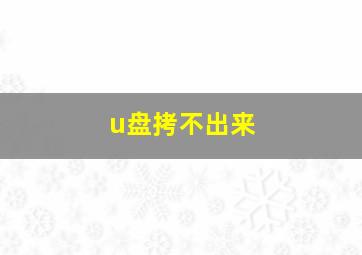 u盘拷不出来