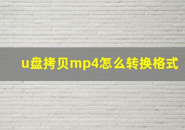 u盘拷贝mp4怎么转换格式