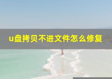 u盘拷贝不进文件怎么修复