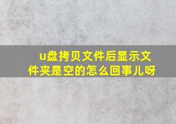 u盘拷贝文件后显示文件夹是空的怎么回事儿呀