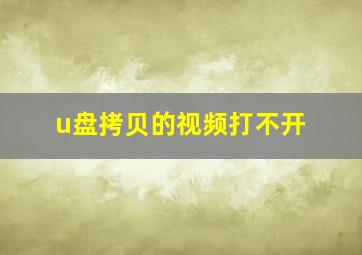 u盘拷贝的视频打不开