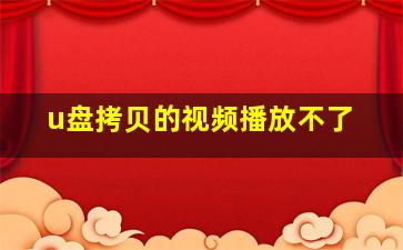 u盘拷贝的视频播放不了