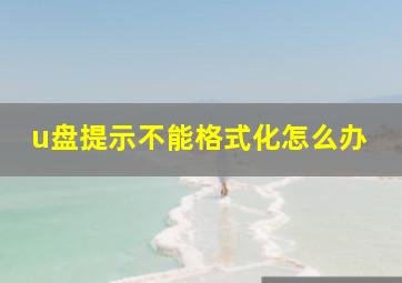 u盘提示不能格式化怎么办