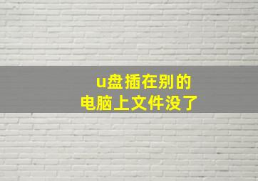 u盘插在别的电脑上文件没了