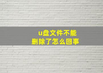 u盘文件不能删除了怎么回事