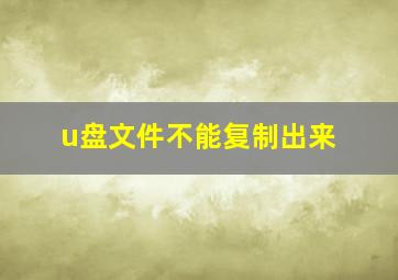 u盘文件不能复制出来