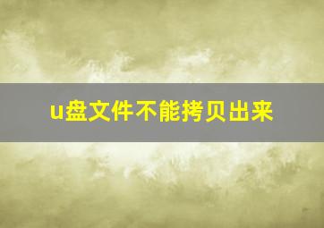 u盘文件不能拷贝出来