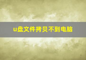 u盘文件拷贝不到电脑