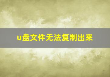 u盘文件无法复制出来