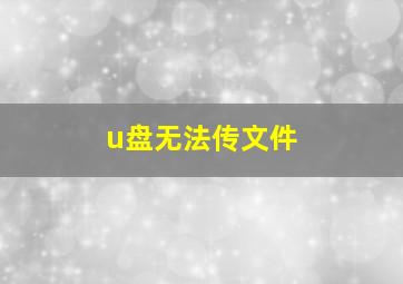 u盘无法传文件